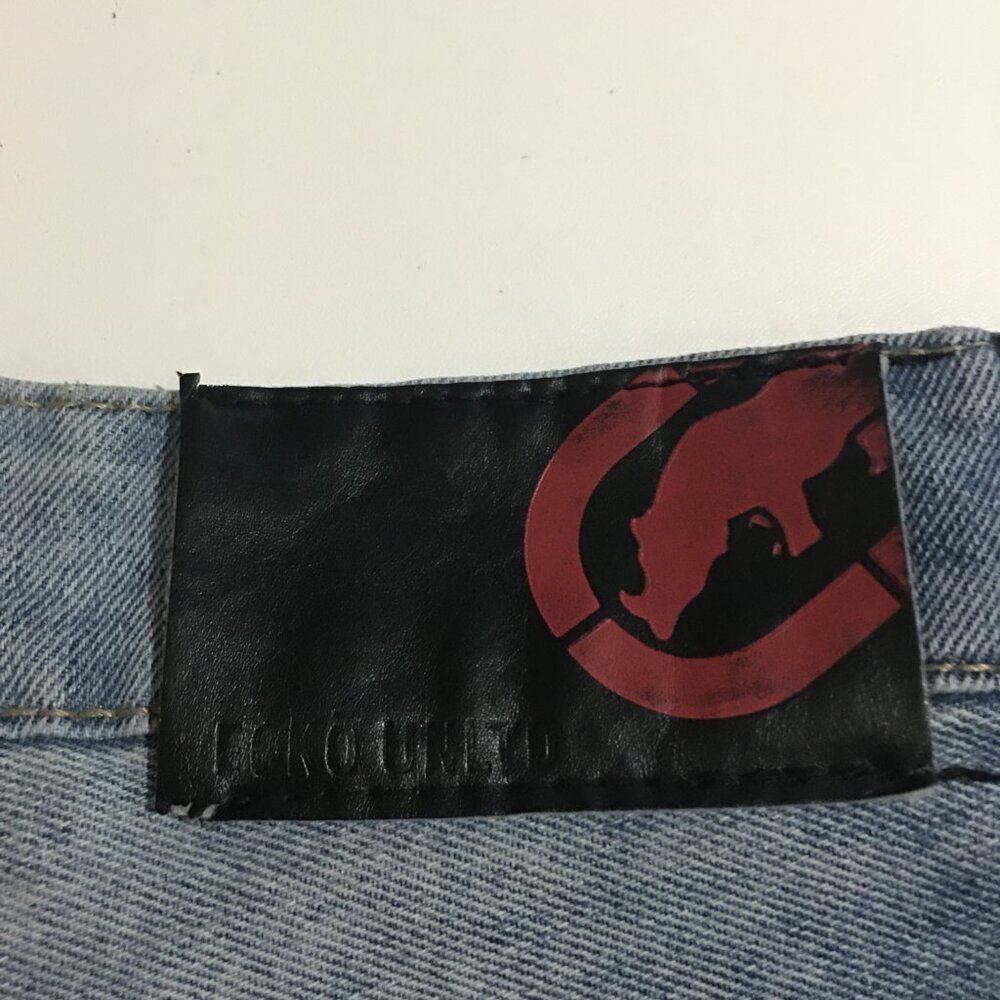Ecko Unltd Relaxed Mens Denim Shorts Size 38 Distressed Street Hip Hop Y2K - Picture 5 of 9